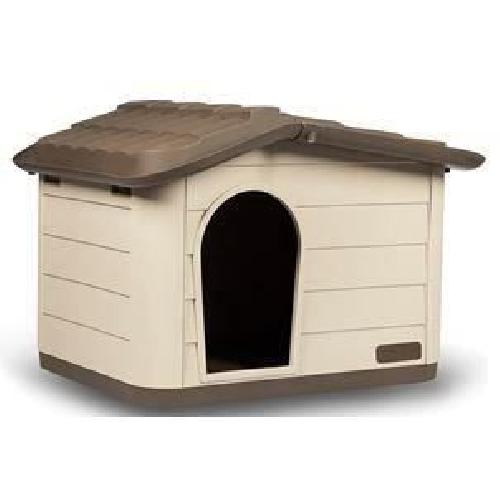 Niche KERBL Maison extérieure pour chats - 60 x 51 x 41 cm -Mocca et marron- Plastique