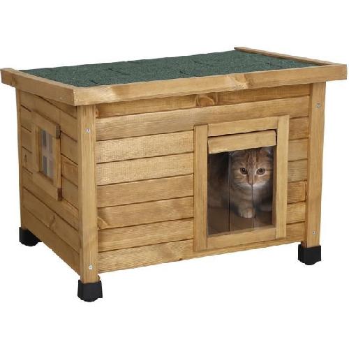 Maison De Toilette - Filtre A Charbon - Tapis Exterieur KERBL Maison pour chat Rustica 57x42x45cm - Bois