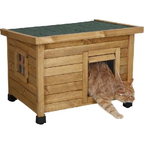 Maison De Toilette - Filtre A Charbon - Tapis Exterieur KERBL Maison pour chat Rustica 57x42x45cm - Bois