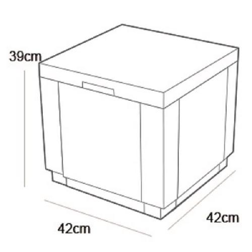 Table Basse De Jardin Vendue Seule Keter Pouf de rangement Cube avec coussin Cappuccino 408952