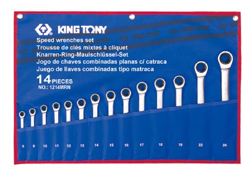 Cles King Tony Jeu de 14 cles plate mixte a cliquet non reversibles - mrn