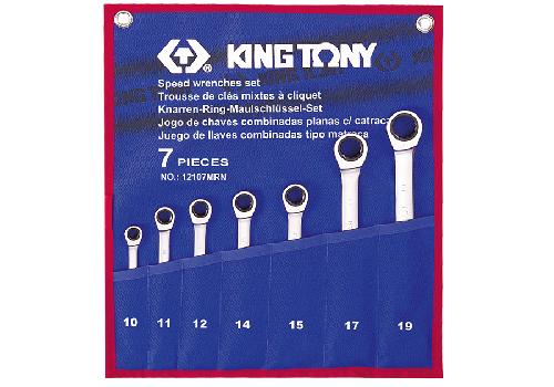 Cles King Tony Jeu de 7 cles plate mixte a cliquet non reversibles - mrn