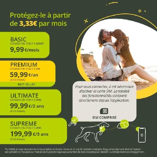 Chasse - Pistage - Reperage KIPPY - Collier GPS pour Chiens et Chats - Evo - 38 GR - Waterproof - Pink Petal