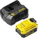 Batterie Pour Machine Outil Kit 1 batterie LITHIUM-ION 18V 4Ah et Chargeur 2Ah Gamme V20 - STANLEY Fatmax SFMCB14M1-QW