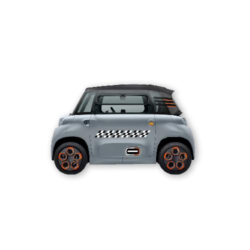 Stickers Multi-couleurs Kit 12 Autocollants Deco Damier -2 Cotes- Pour Voiture Sans Permis Abs