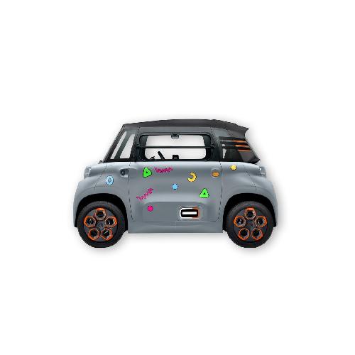 Stickers Multi-couleurs Kit 18 Autocollants Deco Forme 90S Pour Voiture Sans Permis Abs