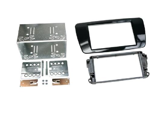 Supports Autoradio de Roger Kit 2 DIN compatible avec Seat Ibiza ap08 - Noir brillant