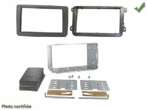 Supports Autoradio de Roger Kit 2 Din VW compatible avec SKODA SEAT AP05 Noir Laque Finition Noir