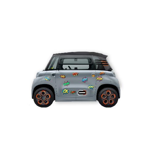 Stickers Multi-couleurs Kit 22 Autocollants Deco Bd Pour Voiture Sans Permis Abs