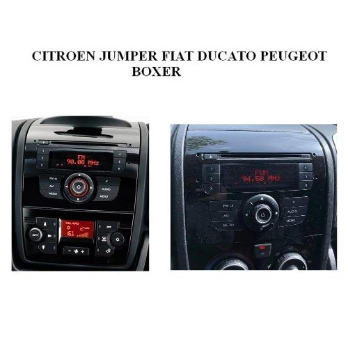 Supports Autoradio de Roger Kit 2DIN compatible avec Citroen Jumper 11-14 - Noir Laque