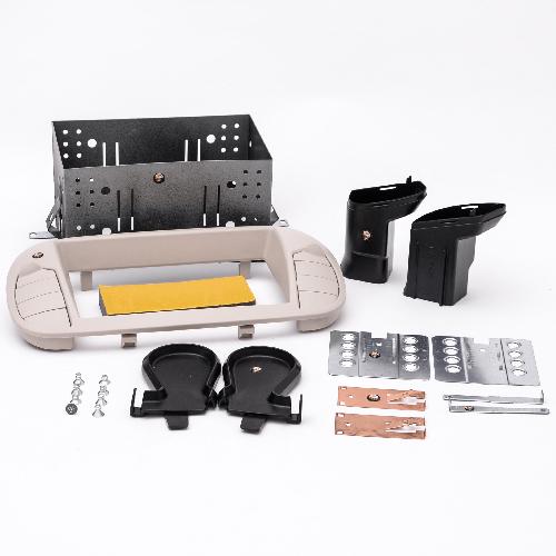 Facade autoradio Fiat Kit 2DIN compatible avec Fiat 500 07-15 - Gris Perle