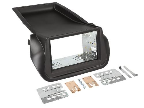 Supports Autoradio de Roger Kit 2DIN compatible avec FIAT QUBO 07-21 noir avec vide poche