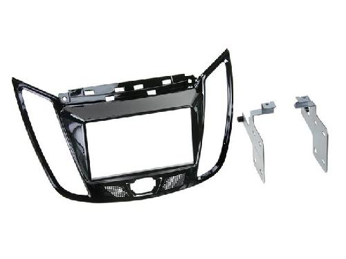 Supports Autoradio de Roger Kit 2DIN compatible avec FORD C-MAX ap10 KUGA ap13 Escape ap12 - Noir Brillant