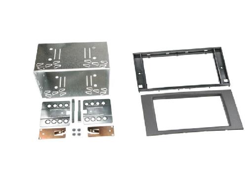 Facade autoradio Ford Kit 2Din compatible avec Ford Fiesta Focus C-Max S-Max Kuga Mondeo Galaxy 04-10 - Anthracite - DD