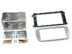 Supports Autoradio de Roger Kit 2Din compatible avec Ford Fiesta Focus Fusion Kuga Mondeo S-Max Transit connect 03-14 argent
