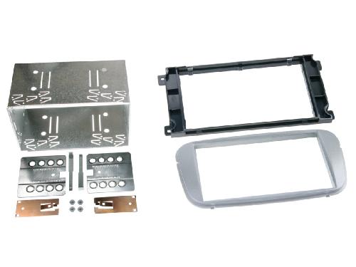 Supports Autoradio de Roger Kit 2DIN compatible avec Ford Focus Galaxy Mondeo S-Max ap07 - Argent