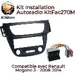 Ensembes Facades et Faisceaux ISO Kit Adaptateur Autoradio ADNAuto KF270N compatible avec Renault Megane 3 08-14 - Noir - Serie GE