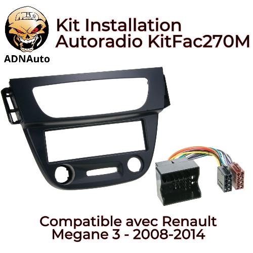 Ensembes Facades et Faisceaux ISO Kit Adaptateur Autoradio ADNAuto KF270N compatible avec Renault Megane 3 08-14 - Noir - Serie GE
