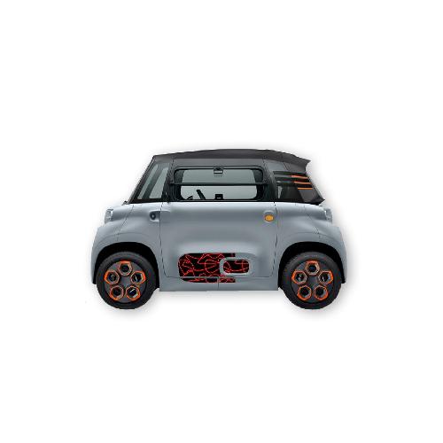 Stickers Multi-couleurs Kit Autocollants Bas De Porte -2 Cotes- Light 1 Pour Voiture Sans Permis Abs