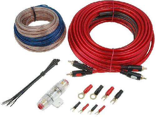Kit de cables Kit compatible avec amplificateur 40A Alim 8mm2 + Audio 2x1.5mm2