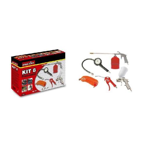 Accessoire Materiel Pneumatique Kit d'accessoires air comprime - MECAFER - 8 pieces - Gonflage et soufflage