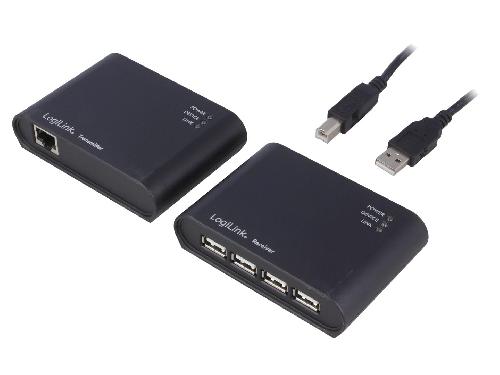 Cable - Connectique Pour Peripherique Kit d'extension USB 2.0 avec concentrateur a 4 ports Jusqu'a 50M - Noir