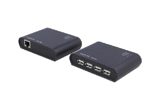 Cable - Connectique Pour Peripherique Kit d'extension USB 2.0 avec concentrateur a 4 ports Jusqu'a 50M - Noir