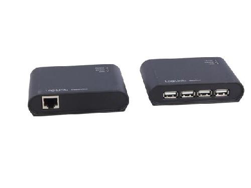 Cable - Connectique Pour Peripherique Kit d'extension USB 2.0 avec concentrateur a 4 ports Jusqu'a 50M - Noir