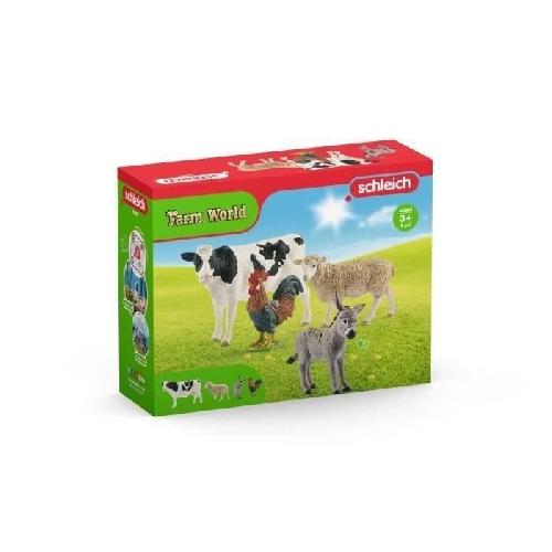 Figurine Miniature - Personnage Miniature Kit de base Farm World 4 animaux - Jouet pour enfant des 3 ans - Schleich 42385 Farm World