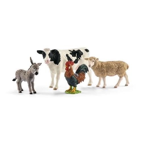 Figurine Miniature - Personnage Miniature Kit de base Farm World 4 animaux - Jouet pour enfant des 3 ans - Schleich 42385 Farm World