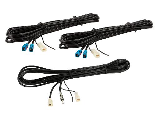 Adaptateurs Antenne Kit de cables antenne Fakra-f->DIN-m- 2x Fakra-f- FM DVB-T GPS