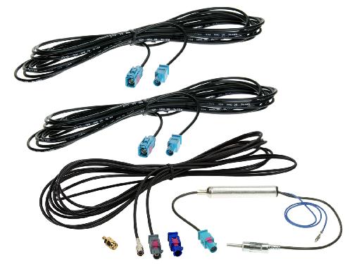 Adaptateurs Antenne Kit de cables antenne Fakra-m->DIN-m- SMB-F- SMA-m- Fakra-f-