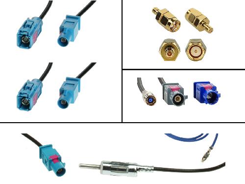 Adaptateurs Antenne Kit de cables antenne Fakra-m->DIN-m- SMB-F- SMA-m- Fakra-f-