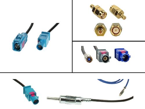 Adaptateurs Antenne Kit de cables antenne Fakra-m->DIN-m- SMB-F- SMA-m- FM DAB+