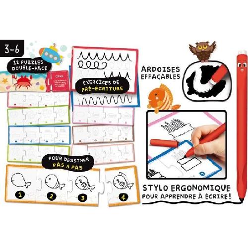 Jeu D'apprentissage Kit de dessin - LISCIANI - Montessori Pen - École de dessin - Stylo ergonomique - Tableaux effaçables - Activités créatives