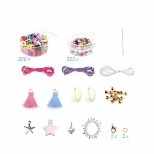 Jeu De Creation De Bijoux Kit de fabrication de bracelets - SYCOMORE - Lovely box Bracelets Heishi - Blanc-Bleu - Enfant 7 ans et plus