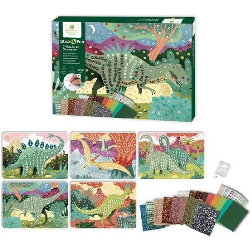 Jeu De Mosaique Kit de mosaique dinosaures - Sycomore - 5 tableaux - Plus de 2000 mousses autocollantes et joyaux