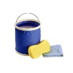 Kit de nettoyage - seau pliable eponge et chiffon