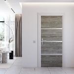 Porte Battante D'interieur - Porte Ranch - Habillage Pour Porte - Hublot Pour Porte Interieure Kit de Renovation de Porte - NORDLINGER PRO - 4 Feuilles 85 x 50 cm et 3 Profils 85 x 2 cm - Chene Greige