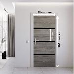 Porte Battante D'interieur - Porte Ranch - Habillage Pour Porte - Hublot Pour Porte Interieure Kit de Renovation de Porte - NORDLINGER PRO - 4 Feuilles 85 x 50 cm et 3 Profils Noirs 85 x 2 cm - Chene Greige