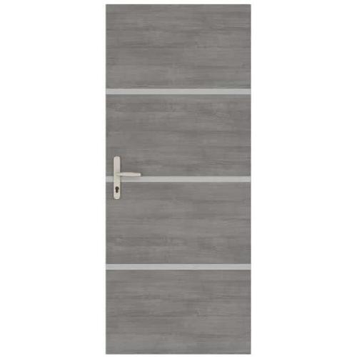 Porte Battante D'interieur - Porte Ranch - Habillage Pour Porte - Hublot Pour Porte Interieure Kit de Rénovation pour Porte Intérieure - NORDLINGER PRO - 4 Feuilles 85 x 50 cm & 3 Profils 85 x 2 cm - Gris Agate