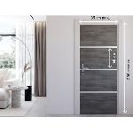 Porte Battante D'interieur - Porte Ranch - Habillage Pour Porte - Hublot Pour Porte Interieure Kit de Rénovation pour Porte Intérieure - NORDLINGER PRO - 4 Feuilles 85 x 50 cm & 3 Profils 85 x 2 cm - Gris Agate