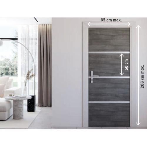 Porte Battante D'interieur - Porte Ranch - Habillage Pour Porte - Hublot Pour Porte Interieure Kit de Rénovation pour Porte Intérieure - NORDLINGER PRO - 4 Feuilles 85 x 50 cm & 3 Profils 85 x 2 cm - Gris Agate