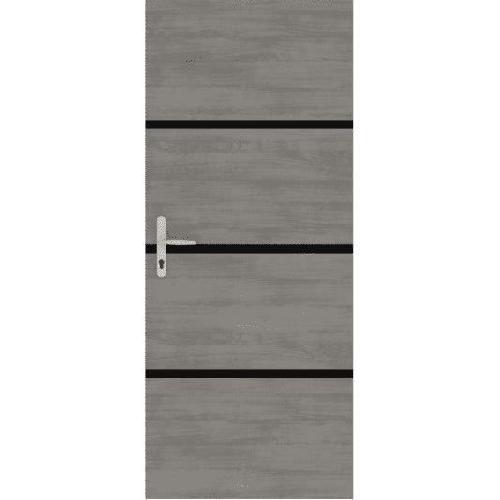 Porte Battante D'interieur - Porte Ranch - Habillage Pour Porte - Hublot Pour Porte Interieure Kit de Rénovation pour Porte Intérieure - NORDLINGER PRO - 4 Feuilles 85 x 50 cm & 3 Profils Noirs 85 x 2 cm - Gris Agate