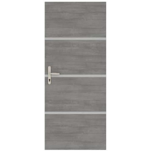 Porte Battante D'interieur - Porte Ranch - Habillage Pour Porte - Hublot Pour Porte Interieure Kit de Renovation pour Porte Interieure - NORDLINGER PRO - 4 Feuilles 85 x 50 cm et 3 Profils 85 x 2 cm - Gris Agate