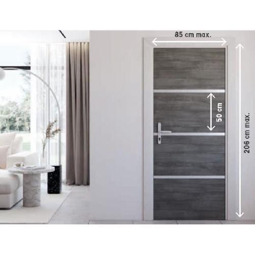Porte Battante D'interieur - Porte Ranch - Habillage Pour Porte - Hublot Pour Porte Interieure Kit de Renovation pour Porte Interieure - NORDLINGER PRO - 4 Feuilles 85 x 50 cm et 3 Profils 85 x 2 cm - Gris Agate