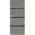 Porte Battante D'interieur - Porte Ranch - Habillage Pour Porte - Hublot Pour Porte Interieure Kit de Renovation pour Porte Interieure - NORDLINGER PRO - 4 Feuilles 85 x 50 cm et 3 Profils Noirs 85 x 2 cm - Gris Agate
