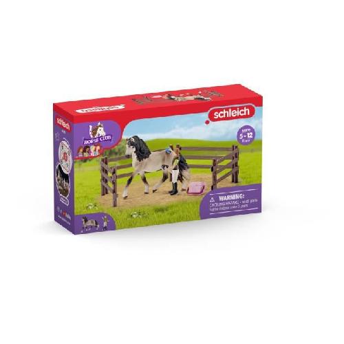 Figurine Miniature - Personnage Miniature Kit de soin pour chevaux andaloux. coffret schleich avec 9 éléments dont 1 cheval schleich inclus. coffret figurines pour enfants