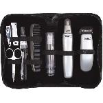 Tondeuse Multi-usages Kit de voyage barbe - WAHL - TRAVEL KIT - Tondeuse a pile - Coupe poils nez / oreilles - 6 réglages - Gris