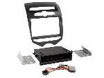 Facade autoradio Hyundai Kit Facade 2DIN compatible avec Hyundai ix20 ap10 Vide poche Induction Qi Noir mat - climatisation manuelle